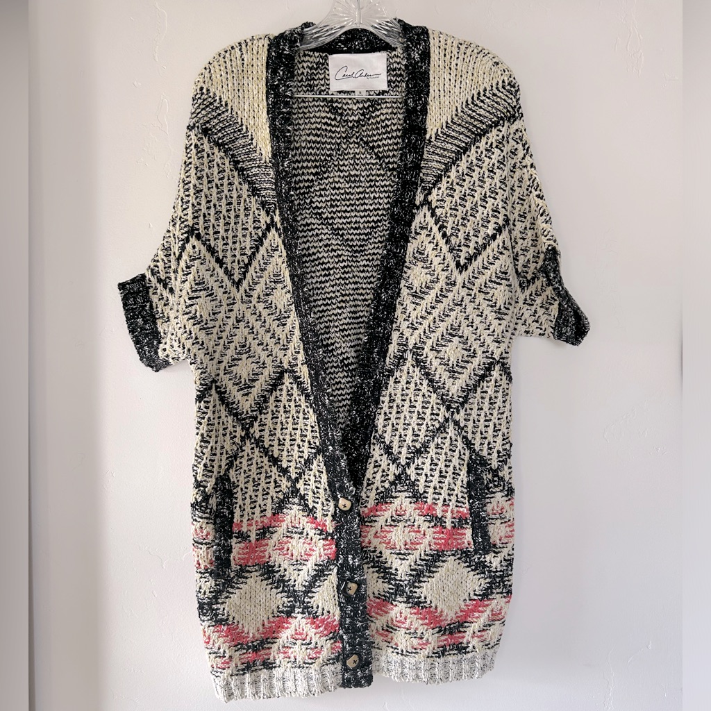 Cabi Provence Short Sleeve Long Sweater Cardigan